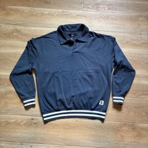 2000s CLSC Life Streetwear Navy Metallic Button-Up Sweater Jacket Men’s M